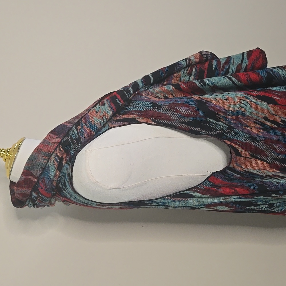 100% Cashmere Waterfall Drape Vest Multicolor Abstract Print Western Heritage - Picture 4 of 8